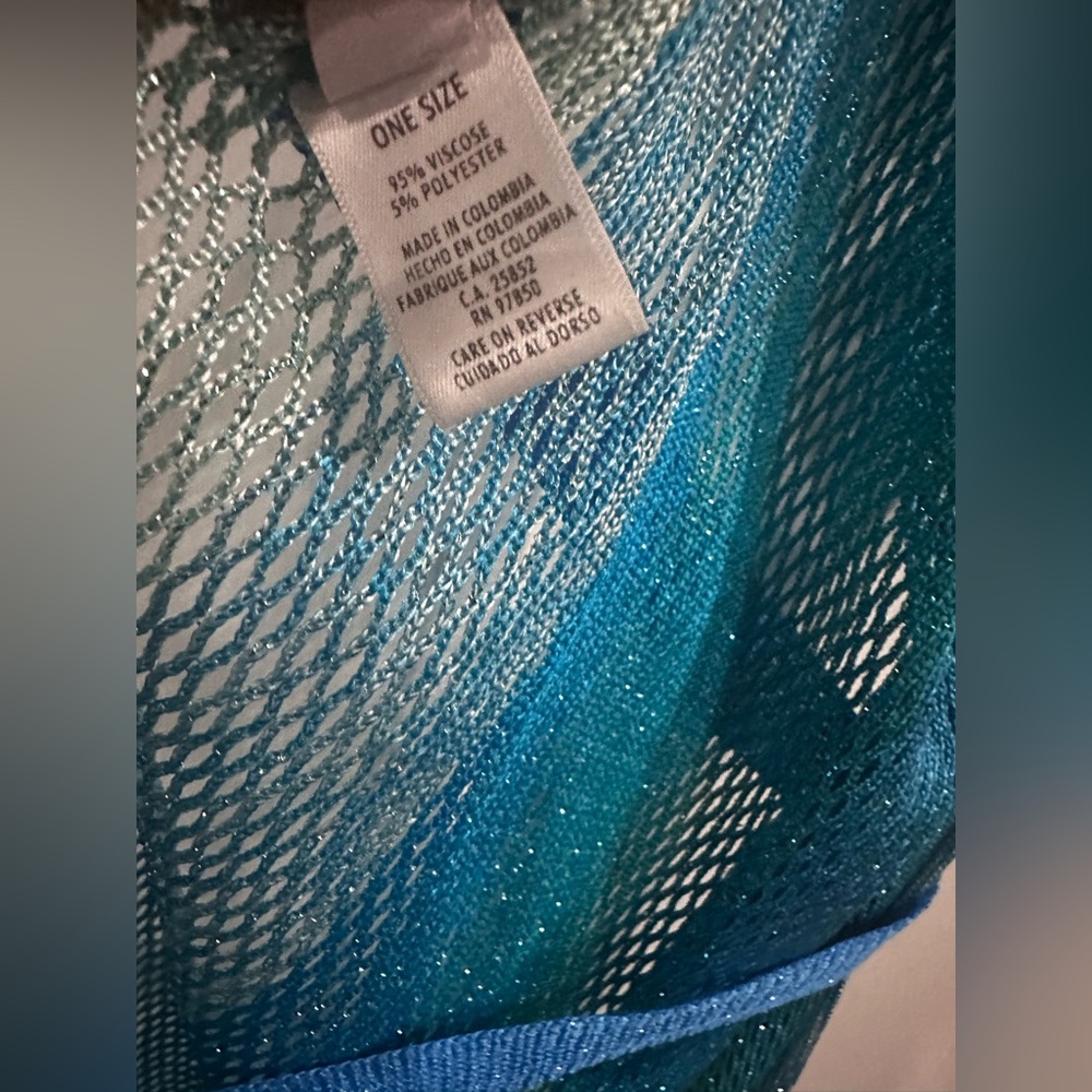 Luli Fama Turquoise Sheer sparkle Cover-Up - Picture 4 of 7